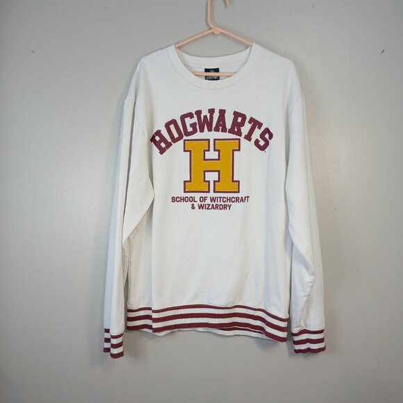 HARRY POTTER HOGWARTS SWEATSHIRT CREAM WITH CRIMSON AND GOLD , PLUS SIZE 22 - Picture 1 of 4